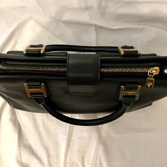 MCM-Black Leather top handle Bag